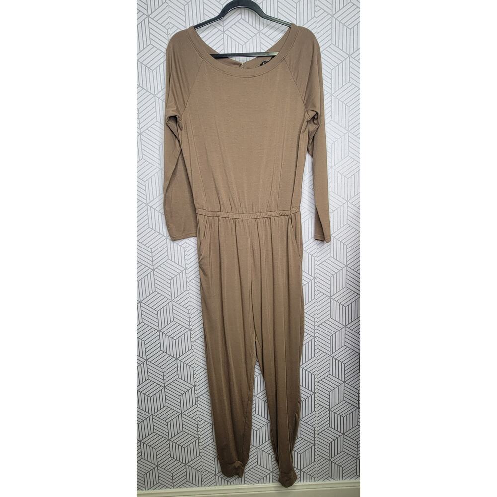 PrettyGarden Taupe Jumpsuit Sz Large